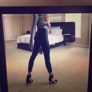 Faux leather pants